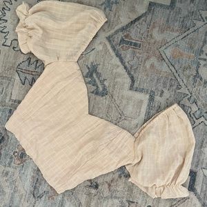 Puff Sleeve Corset Back Crop Top | Size Medium